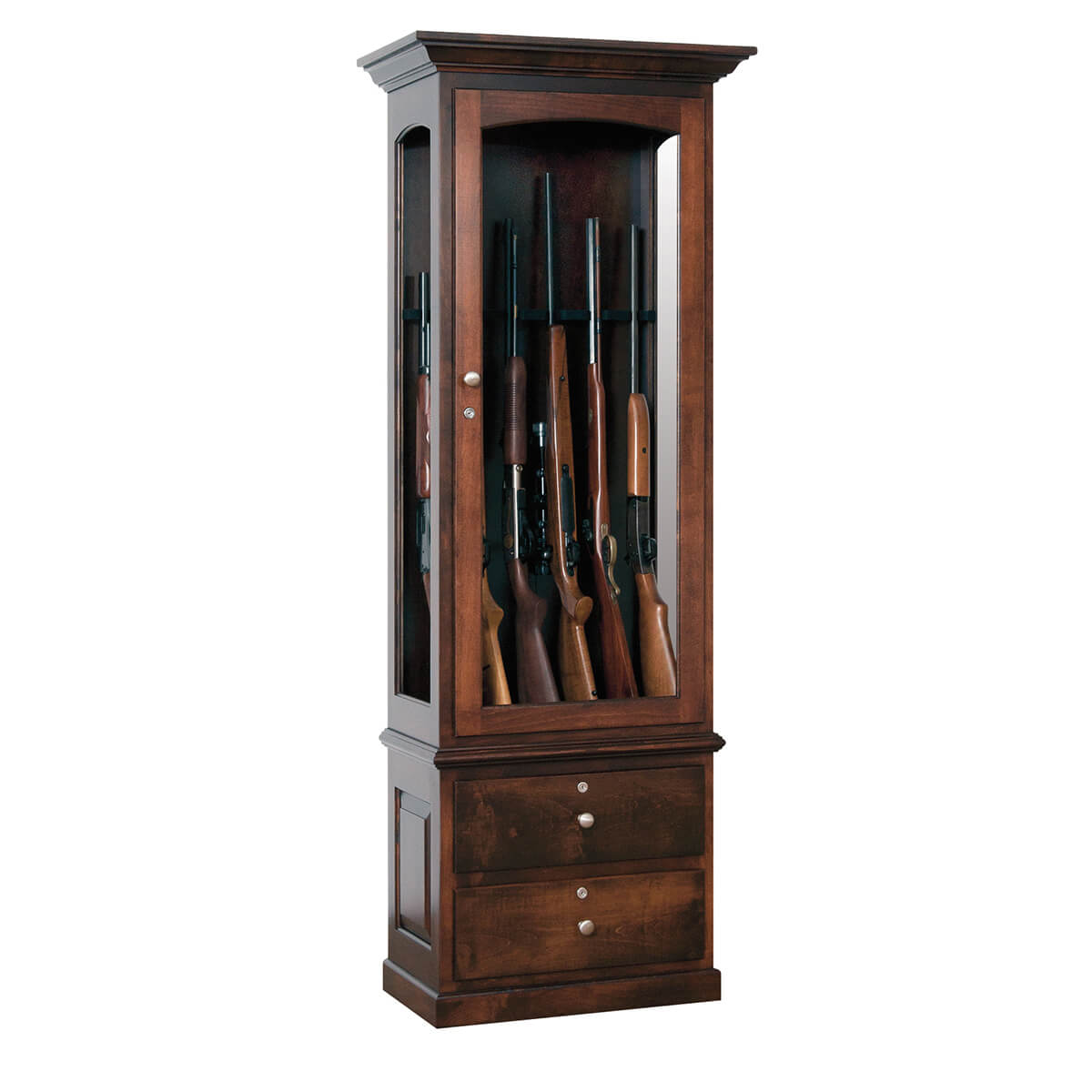 Read more about the article Heirloom 6 Gun Cabinet with Drawers