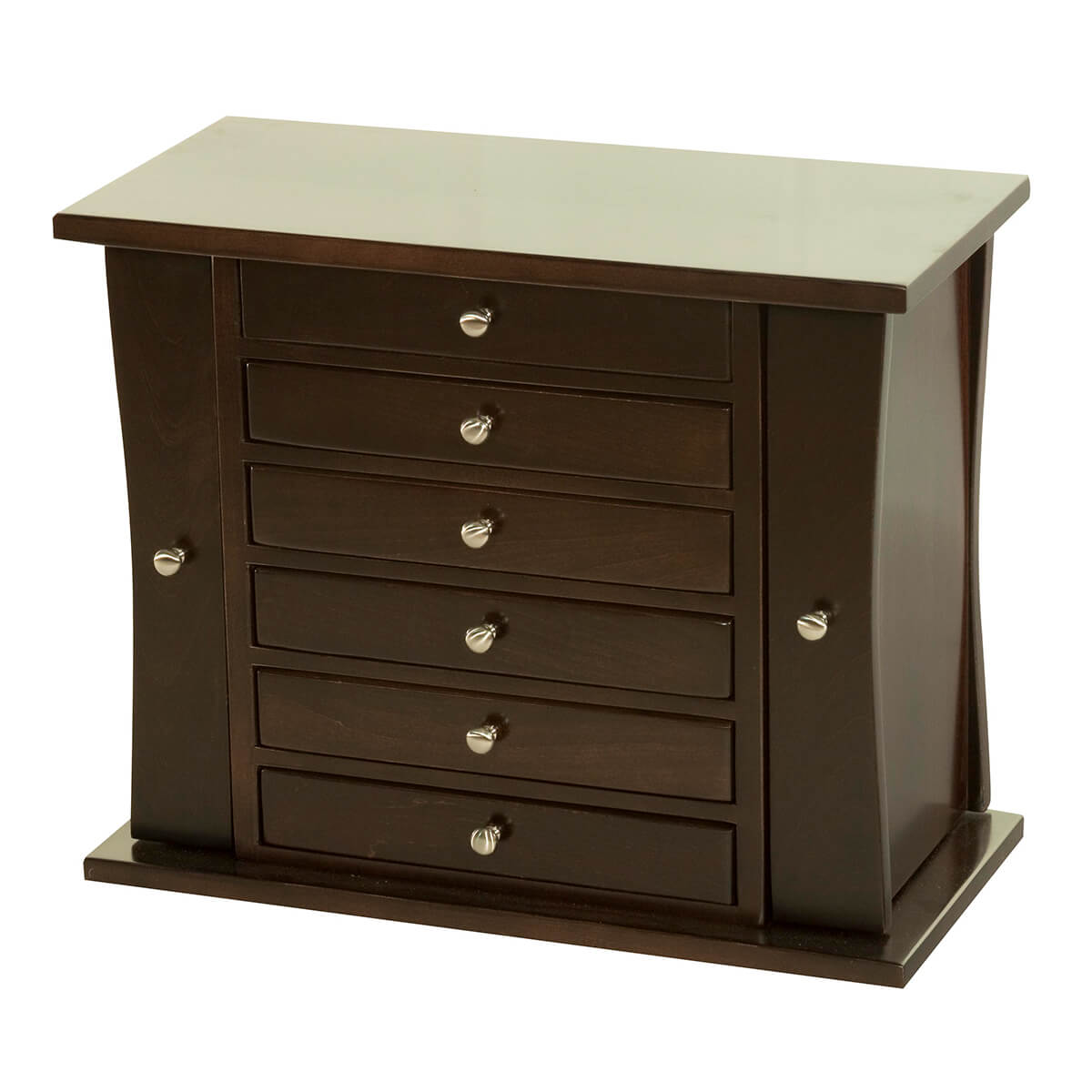 Read more about the article 6 Drawer Caledonia Jewelry Chest – Brown Maple